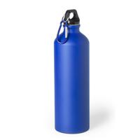 Waterfles/drinkfles Thor - blauw - aluminium - schroefdop - karabijnhaak - 800 ml - Sportfles/bidon