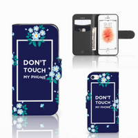 Apple iPhone 5 | 5s | SE Portemonnee Hoesje Flowers Blue DTMP