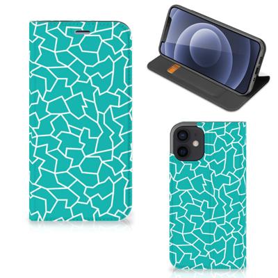 iPhone 12 Mini | Bookcase | Cracks Blue