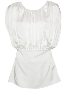 Jil Sander blouse sans manches à fronces - Blanc