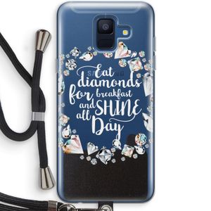 Diamonds: Samsung Galaxy A6 (2018) Transparant Hoesje met koord