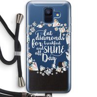 Diamonds: Samsung Galaxy A6 (2018) Transparant Hoesje met koord