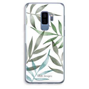 Tropical watercolor leaves: Samsung Galaxy S9 Plus Transparant Hoesje