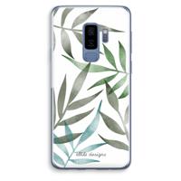 Tropical watercolor leaves: Samsung Galaxy S9 Plus Transparant Hoesje - thumbnail