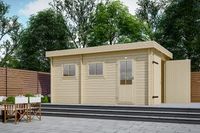 Interflex Garage 3352 330x520 cm plat dak- Plat dak- Onbehandeld vurenhout- Interflex