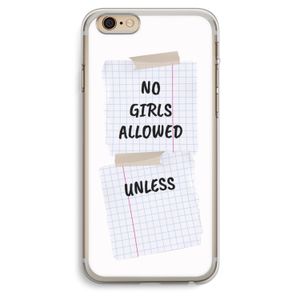 No Girls Allowed Unless: iPhone 6 Plus / 6S Plus Transparant Hoesje