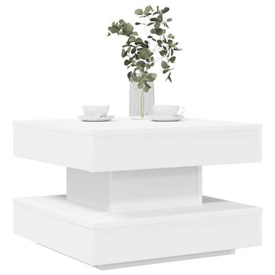 Salontafel 360 graden draaibaar 50x50x34,5 cm wit