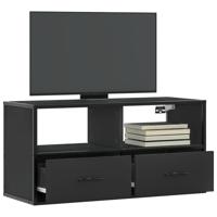 Tv-meubel 80x31x39,5 cm bewerkt hout en metaal zwart