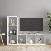 Tv-meubelen 2 st 107x35x37 cm bewerkt hout wit
