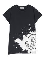 Moncler Enfant t-shirt à logo imprimé - Bleu