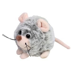 Inware pluche muis knuffeldier - grijs - 9 cm   -