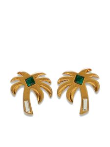 Palm Angels Palm gem-embellished earrings - Or