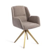 Jesper Home Draaibare Eetkamerstoel 'Myoko' Turn Gold, kleur Greystones