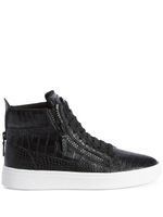 Giuseppe Zanotti baskets montantes à effet peau de crocodile - Noir - thumbnail