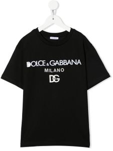 Dolce & Gabbana Kids t-shirt DG Milano brodé - Noir