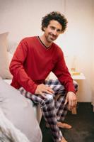 Warme rode heren pyjama Hajo