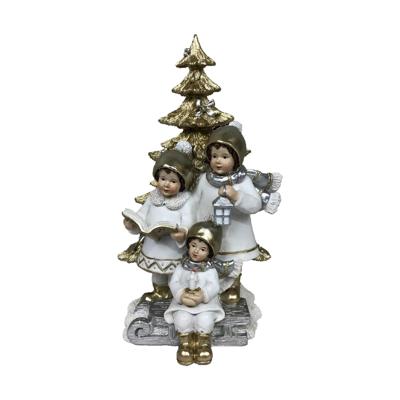 Kerstversiering DKD Home Decor Hars Kinderen (11,5 x 11,5 x 21 cm) (2 Stuks)