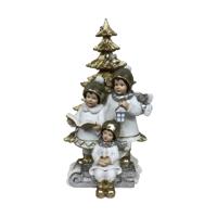 Kerstversiering DKD Home Decor Hars Kinderen (11,5 x 11,5 x 21 cm) (2 Stuks)