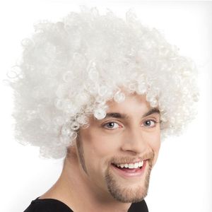 Afro pruik wit