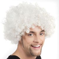 Afro pruik wit - thumbnail
