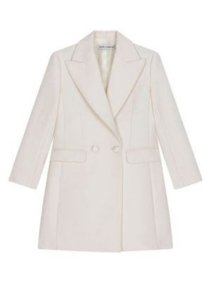 Dolce & Gabbana Kids manteau en laine vierge à boutonnière croisée - Blanc