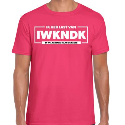 Foute party t-shirt voor heren - last van - roze - carnaval/themafeest