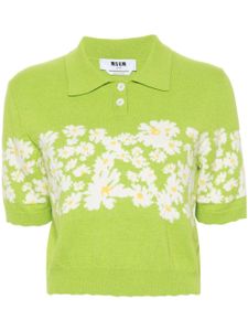 MSGM haut à fleurs en intarsia - Vert