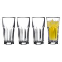 Excellent Houseware Longdrink glazen set - 4x - glas - 280 ml - water glazen - vaatwasser bestendig - Longdrinkglazen - thumbnail