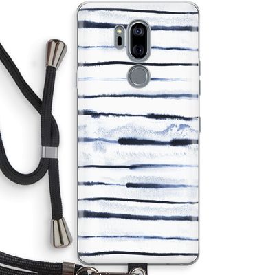Ink Stripes: LG G7 Thinq Transparant Hoesje met koord