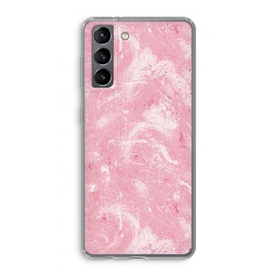 Abstract Painting Pink: Samsung Galaxy S21 Transparant Hoesje
