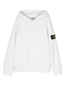 Stone Island Junior hoodie en coton à patch logo - Blanc