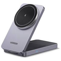 UGREEN UGREEN W528 Magnetic Charger 2-in-1 Wireless Charger Grijs