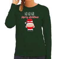 Foute Kersttrui/sweater voor dames - Kerstman - groen - Merry Christmas - thumbnail