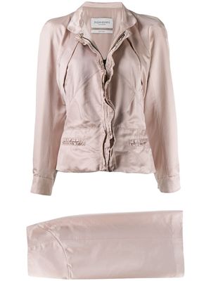 Saint Laurent Pre-Owned tailleur-jupe en satin - Rose
