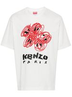 Kenzo t-shirt Drawn Varsity en coton - Blanc