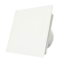 Badkamer/toilet ventilator - met timer & vochtsensor - Ø125mm - vlak glas - mat wit