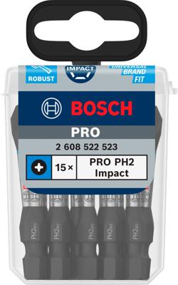 Bosch Accessoires PRO Phillips slagschroefbit | PH2 | 55 mm | 15 stuks - 2608522523