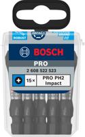 Bosch Accessoires PRO Phillips slagschroefbit | PH2 | 55 mm | 15 stuks - 2608522523