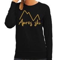 Apres ski sweater dames - Apres ski - bergen - zwart - glitter goud - wintersport