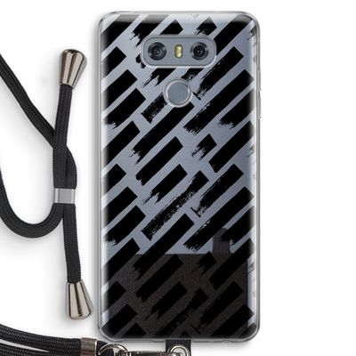 Zwarte vegen: LG G6 Transparant Hoesje met koord