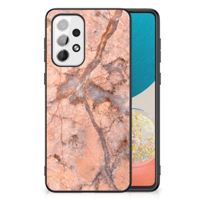 Samsung Galaxy A73 Marmeren Print Telefoonhoesje Marmer Oranje