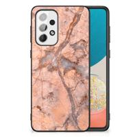 Samsung Galaxy A73 Marmeren Print Telefoonhoesje Marmer Oranje