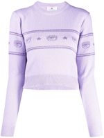 Chiara Ferragni pull à logo intarsia - Violet - thumbnail