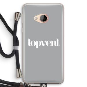 Topvent Grijs Wit: HTC U Play Transparant Hoesje met koord