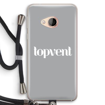 Topvent Grijs Wit: HTC U Play Transparant Hoesje met koord