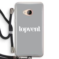 Topvent Grijs Wit: HTC U Play Transparant Hoesje met koord