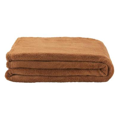 25% korting - Leen Bakker - Plaid Duuk - Caramel - 130x160 Cm - Polyester - Bruin