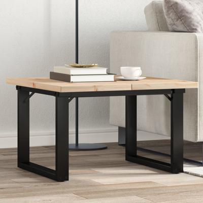 Salontafel O-frame 60x60x40,5 cm grenenhout en gietijzer