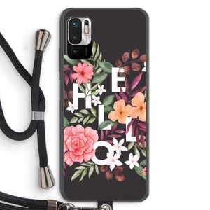 Hello in flowers: Xiaomi Redmi Note 10 5G Transparant Hoesje met koord