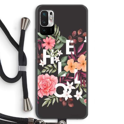 Hello in flowers: Xiaomi Redmi Note 10 5G Transparant Hoesje met koord